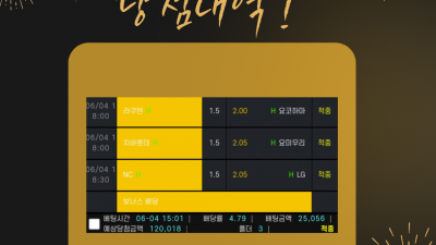 [겜블][뽀룩이][25배] 당첨내역